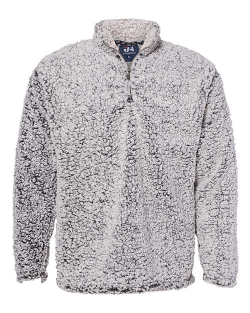 J America JA8454 Adult Epic Sherpa Quarter-Zip #color_BLACK HEATHER