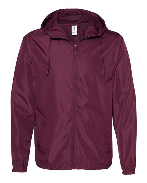 Independent Trading Co. EXP54LWZ Lightweight Windbreaker Full-Zip Jacket #color_Maroon