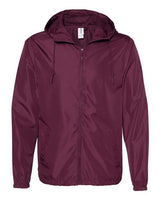 Independent Trading Co. EXP54LWZ Lightweight Windbreaker Full-Zip Jacket #color_Maroon