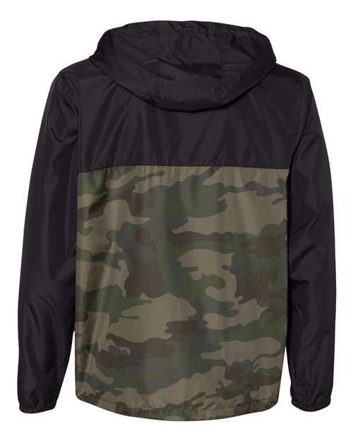 Independent Trading Co. EXP54LWZ Lightweight Windbreaker Full-Zip Jacket #color_Black/ Forest Camo