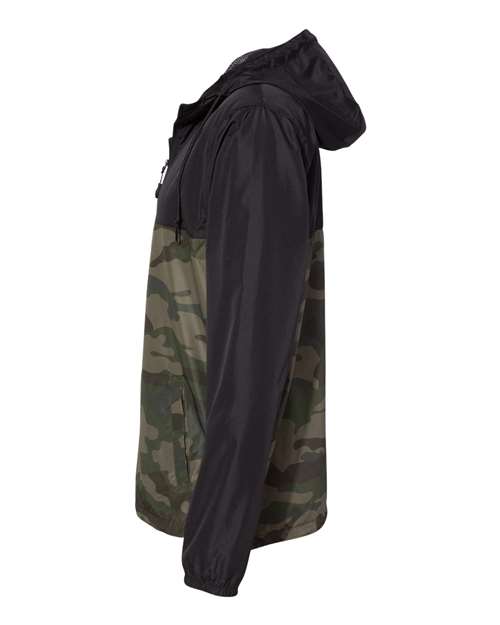 Independent Trading Co. EXP54LWZ Lightweight Windbreaker Full-Zip Jacket #color_Black/ Forest Camo