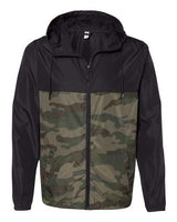 Independent Trading Co. EXP54LWZ Lightweight Windbreaker Full-Zip Jacket #color_Black/ Forest Camo