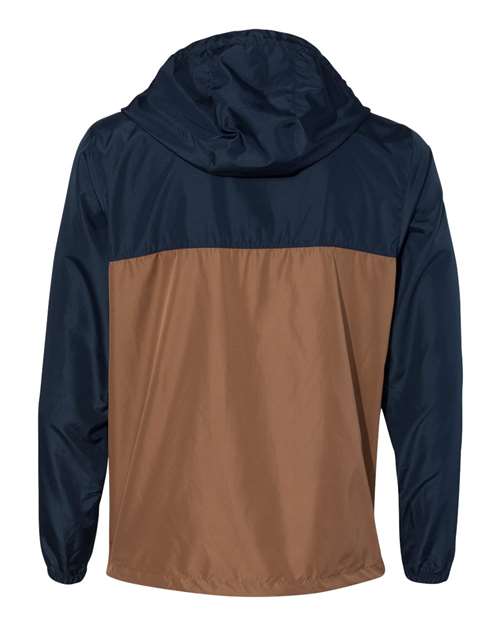 Independent Trading Co. EXP54LWZ Lightweight Windbreaker Full-Zip Jacket #color_Classic Navy/ Saddle