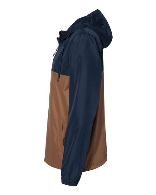 Independent Trading Co. EXP54LWZ Lightweight Windbreaker Full-Zip Jacket #color_Classic Navy/ Saddle
