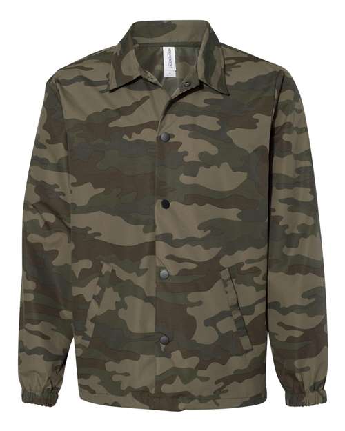 Independent Trading Co. EXP99CNB Water-Resistant Windbreaker Coach’s Jacket #color_Forest Camo