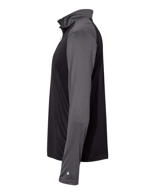 Badger 4006 Ultimate SoftLock Sport Quarter-Zip Pullover #color_Black/ Graphite