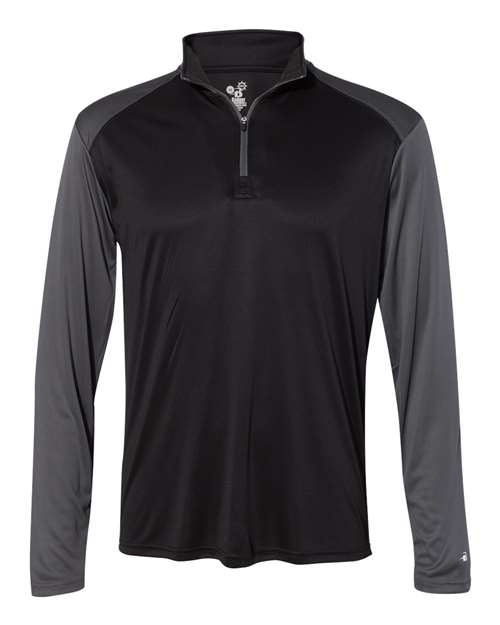 Badger 4006 Ultimate SoftLock Sport Quarter-Zip Pullover #color_Black/ Graphite