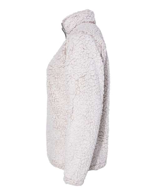J America JA8451 Ladies' Epic Sherpa 1/4 Zip #color_OATMEAL HEATHER