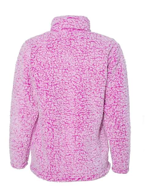 J America JA8451 Ladies' Epic Sherpa 1/4 Zip #color_MAGENTA HEATHER