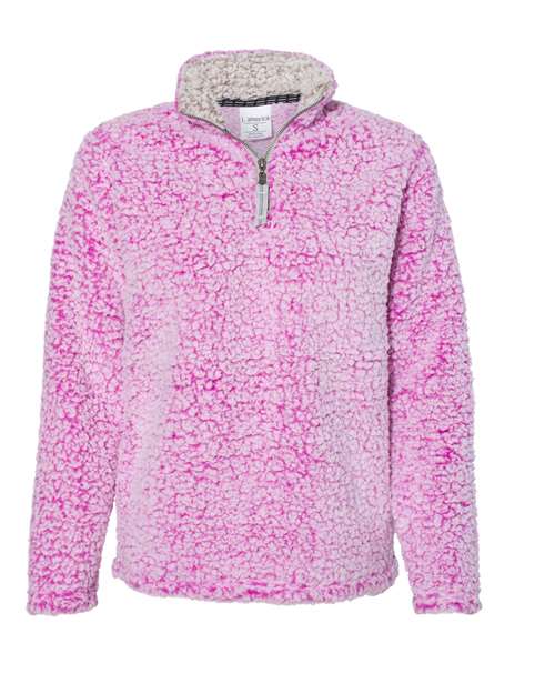 J America JA8451 Ladies' Epic Sherpa 1/4 Zip #color_MAGENTA HEATHER