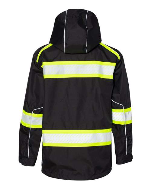 Kishigo B300-303 EV Series Enhanced Visibility Premium Jacket #color_Black/ Lime