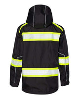 Kishigo B300-303 EV Series Enhanced Visibility Premium Jacket #color_Black/ Lime
