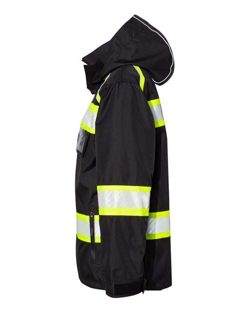 Kishigo B300-303 EV Series Enhanced Visibility Premium Jacket #color_Black/ Lime