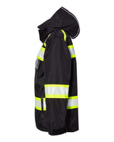 Kishigo B300-303 EV Series Enhanced Visibility Premium Jacket #color_Black/ Lime