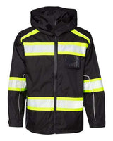 Kishigo B300-303 EV Series Enhanced Visibility Premium Jacket #color_Black/ Lime