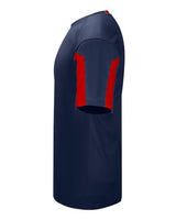 Alleson Athletic 2976 Youth Striker Placket #color_Navy/ Red