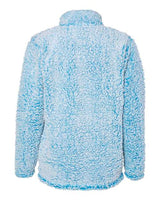 J America JA8451 Ladies' Epic Sherpa 1/4 Zip #color_SAPPHIRE HEATHER