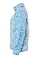 J America JA8451 Ladies' Epic Sherpa 1/4 Zip #color_SAPPHIRE HEATHER