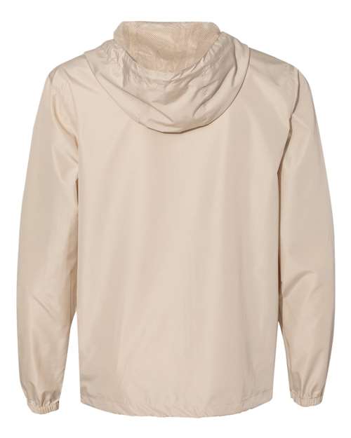 Independent Trading Co. EXP54LWZ Lightweight Windbreaker Full-Zip Jacket #color_Classic Khaki/ White Zipper