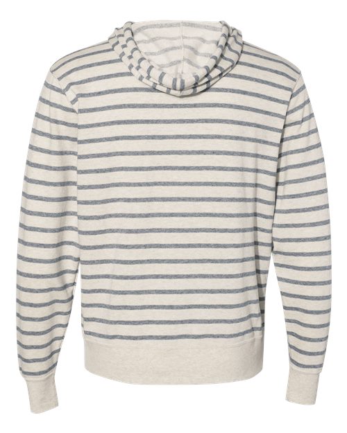Independent Trading Co. PRM90HT Midweight French Terry Hooded Sweatshirt #color_Oatmeal Heather/ Salt & Pepper Stripe