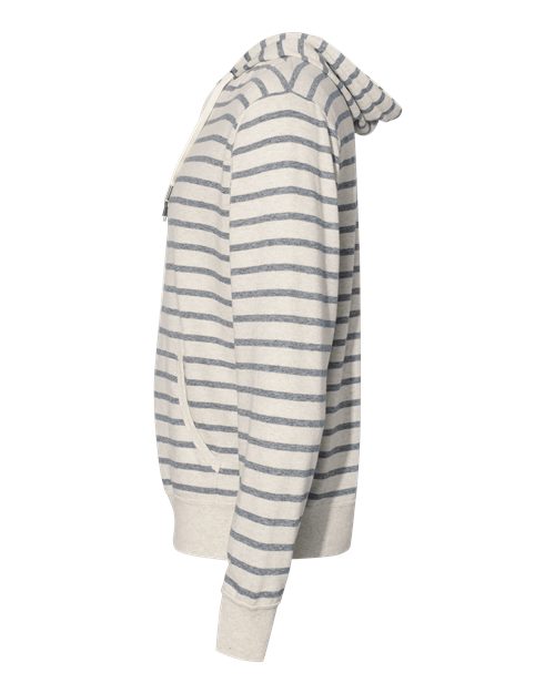 Independent Trading Co. PRM90HT Midweight French Terry Hooded Sweatshirt #color_Oatmeal Heather/ Salt & Pepper Stripe