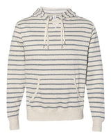 Independent Trading Co. PRM90HT Midweight French Terry Hooded Sweatshirt #color_Oatmeal Heather/ Salt & Pepper Stripe