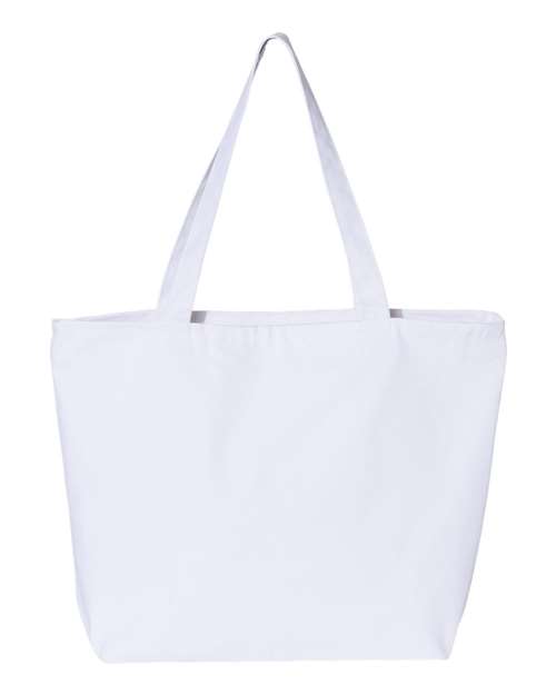 Q-Tees Q611 25L Zippered Tote #color_White