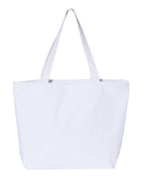 Q-Tees Q611 25L Zippered Tote #color_White