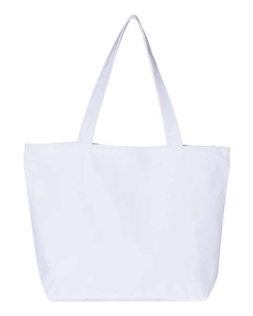 Q-Tees Q611 25L Zippered Tote #color_White
