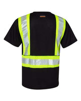 Kishigo B200-204 EV Series Enhanced Visibility Contrast Pocket T-Shirt #color_Black/ Lime - B200