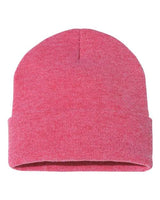"Sportsman SP12 12" Solid Cuffed Beanie #color_Heather Red"