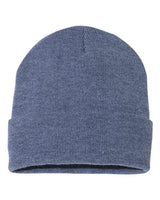 "Sportsman SP12 12" Solid Cuffed Beanie #color_Heather Navy"