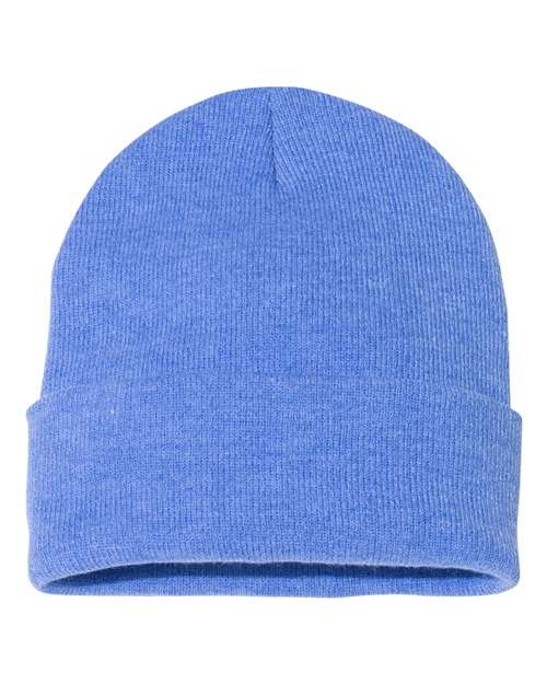 "Sportsman SP12 12" Solid Cuffed Beanie #color_Heather Royal"