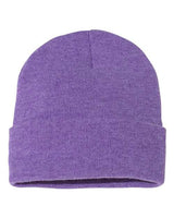 "Sportsman SP12 12" Solid Cuffed Beanie #color_Heather Purple"