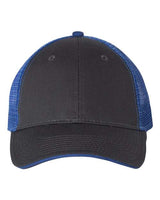 Valucap S102 Sandwich Trucker Cap #color_Charcoal/ Royal