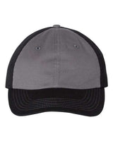 Valucap VC300A Bio-Washed Classic Dad Hat #color_Charcoal/ Black