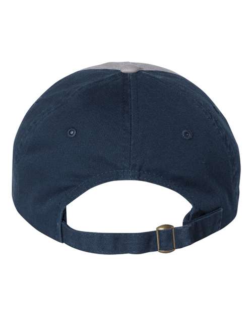 Valucap VC300A Bio-Washed Classic Dad Hat #color_Grey/ Navy
