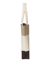 Q-Tees Q125900 11L Tri-Color Tote #color_Chocolate/ Natural/ Khaki