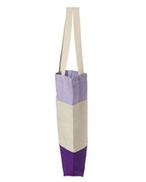 Q-Tees Q125900 11L Tri-Color Tote #color_Purple/ Natural/ Lavender