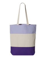Q-Tees Q125900 11L Tri-Color Tote #color_Purple/ Natural/ Lavender