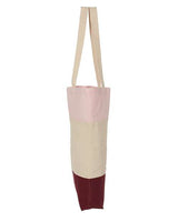 Q-Tees Q125900 11L Tri-Color Tote #color_Maroon/ Natural/ Light Pink