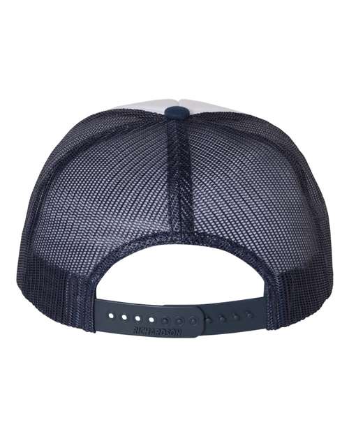 Richardson 113 Foamie Trucker Cap #color_White/ Navy