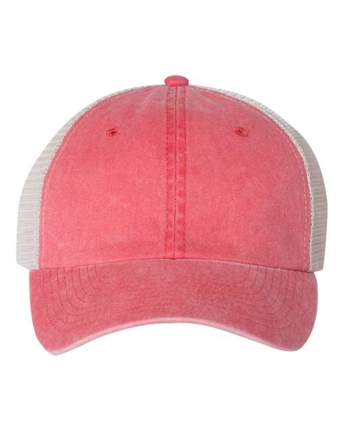 Valucap SP510 Pigment-Dyed Trucker Cap #color_Red/ Stone