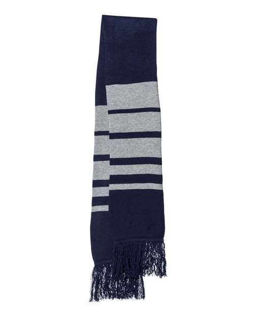 Sportsman SP07 Soccer Scarf #color_Navy/ Heather Grey