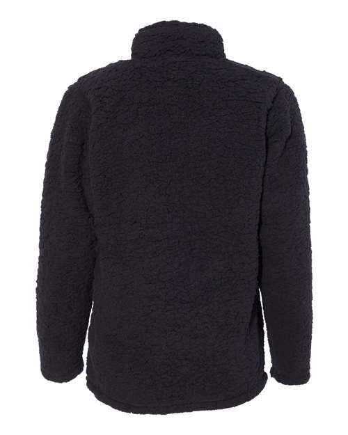 J America JA8451 Ladies' Epic Sherpa 1/4 Zip #color_BLACK