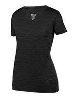 Augusta Sportswear 2902 Ladies' Shadow TonalHeather Short-Sleeve Training T-Shirt #color_BLACK