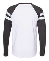 LAT 6934 Men's Gameday Mash-Up Long Sleeve Fine Jersey T-Shirt #color_B WH/ V SM/ B WH
