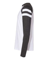 LAT 6934 Men's Gameday Mash-Up Long Sleeve Fine Jersey T-Shirt #color_B WH/ V SM/ B WH
