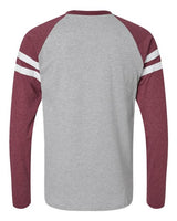 LAT 6934 Men's Gameday Mash-Up Long Sleeve Fine Jersey T-Shirt #color_VN HT/ VN BRG/ W