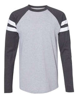 LAT 6934 Men's Gameday Mash-Up Long Sleeve Fine Jersey T-Shirt #color_VN HTH/ VN NV/ W